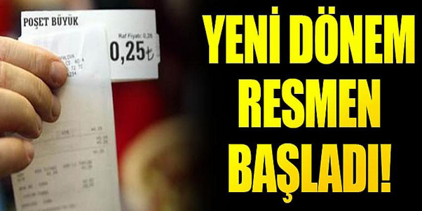 Plastik poşetler 25 kuruştan satılmaya başladı 