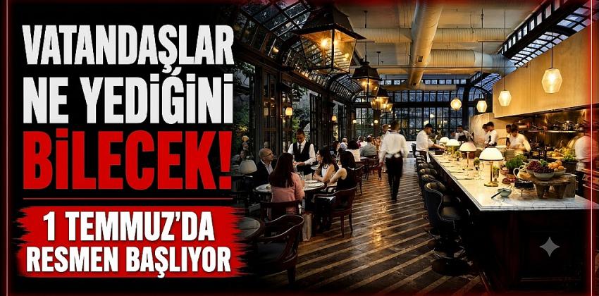 Kafe ve restoranlarda yeni dönem başlıyor! Vatandaş artık ne yediğini bilecek