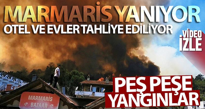 Marmaris'te alevler yerleşim yerlerini tehdit ediyor