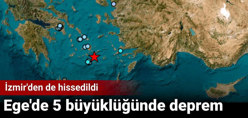 Ege'de 5 büyüklüğünde deprem