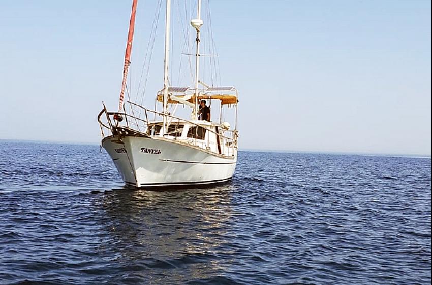 Çalınan Yunan bayraklı tekne Gündoğan açıklarında bulundu