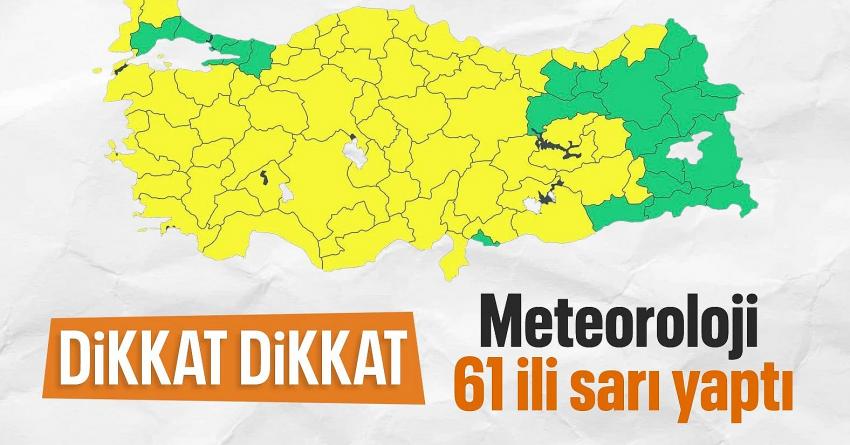 58 il için fırtına ve kuvvetli yağış uyarısı