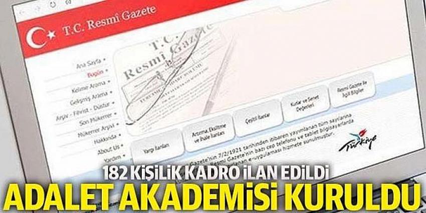 Türkiye Adalet Akademisi kuruldu