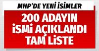 MHP 200 isim daha açıkladı