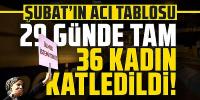 Şubat'ın acı tablosu: 29 günde 36 kadın öldürüldü