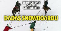 Erzurum Ovası'nda atlı snowboard