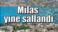 Milas'ta 3,4 büyüklüğünde deprem