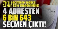 Yerel seçimler öncesi şoke eden iddia: 4 adresten 6 bin 643 seçmen çıktı