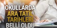 Okullarda ilk ara tatil tarihi belli oldu