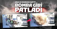 Bodrum'da isale hattı patladı: Su metrelerce yükseğe fışkırdı