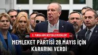 Memleket Partisi, 2. tur seçimlerinde tarafsız kalacak