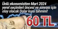 Selçuk Geçer'den Dolar kuru için 60 TL iddiası