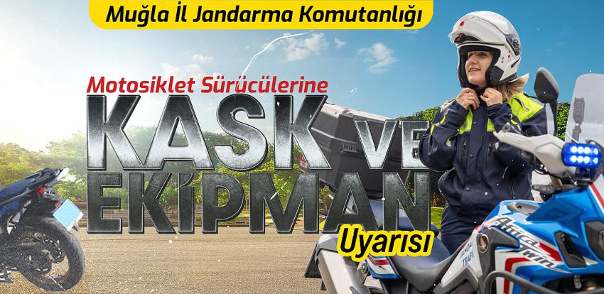 Muğla Jandarmasından Motosiklet Sürücülerine Kask ve Ekipman Uyarısı