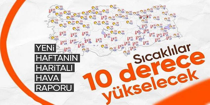 Yeni haftada sıcaklık mevsim normallerinin 5-10 derece üstüne çıkacak