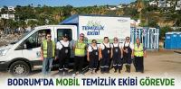 Bodrum'da Mobil Temizlik Ekibi Görevde